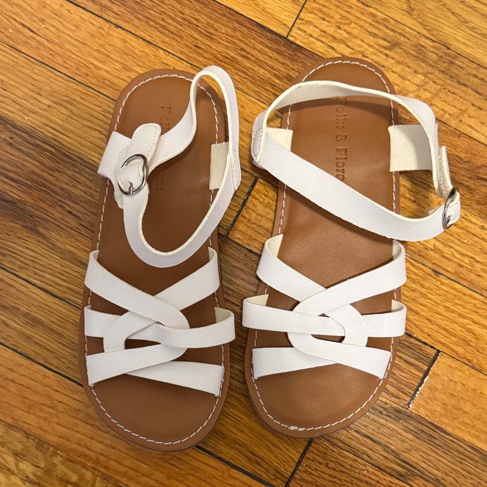 White and Brown Sandals